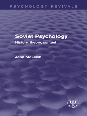 cover image of Soviet Psychology